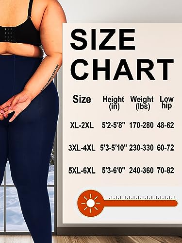 Image of HONENNA Queen Plus Size Fleece Lined Tights, 11+ Colors Thermal Warm Winter Tights for Women, Medias Termicas Mujer Invierno