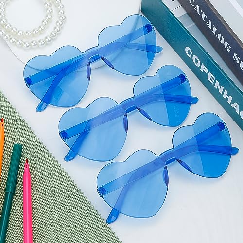 ZNHIS Heart Shaped Party Glasses - 3 Pairs, Colorful Sunglasses3