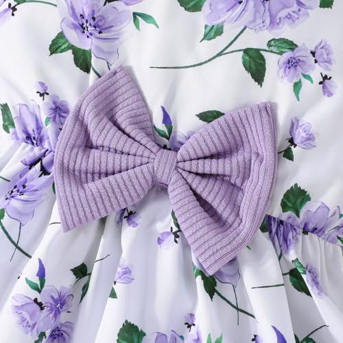 Yanmucy 2PCS Little Toddler Girls Dress with Cardigan Floral Dresses Ruffle Shrug Sweaters Spring Full Clothes for 2-12 Years3