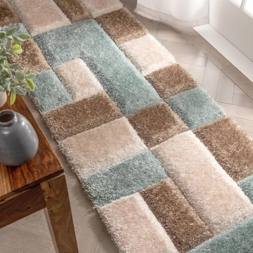 Image of Soft Plain Shaggy Rugs and Carpet for Bedroom Living Room 2x5 Feet M-7