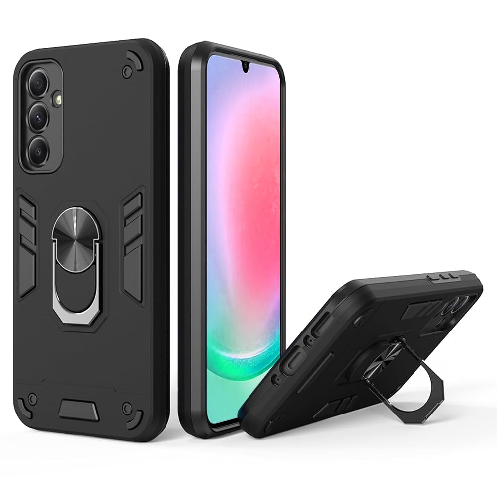 amazon basics Kickstand Mobile Cover (360° Rotating Ring Holder) for Samsung Galaxy A24 4G (Black) amazon basics Kickstand Mobile Cover (360° Rotating Ring Holder) for Samsung Galaxy A24 4G (Black)