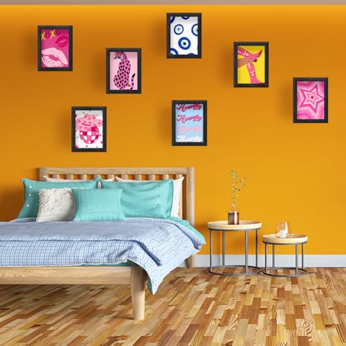 SUPERDANT Pink Blue Art Poster Modern Aesthetics Canvas Prints Poster Cheetah Red Lips Wall Poster Personalised Wall Art Prints for Preppy Room Bedroom Living Room Decoration Unframed Set of 9 - Image 3