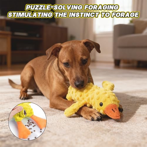 SPERMUOY Anti Stress Ente Hund,Anti Stress Hundespielzeug,Antistressente für Hunde pielzeug,Bequemes Spielzeug Hunde Plüsch Soundspielzeug für Hunde Plüsch Kauspielzeug