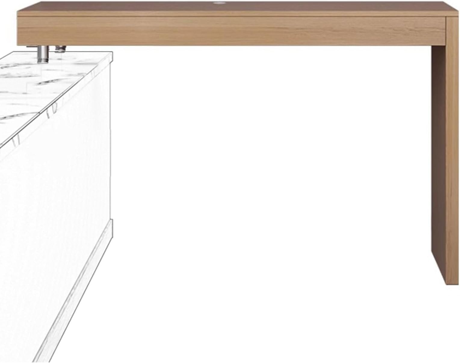 Compact Standing Desk for Home Office SpaceSaving Computer Table by Window Brown Desk for Bedroom & Workspace (10cm/4in)