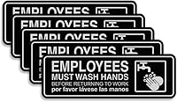 Vista 36 de Standard Employees Must Wash Hands - Letrero para puerta/pared, color negro, pequeño