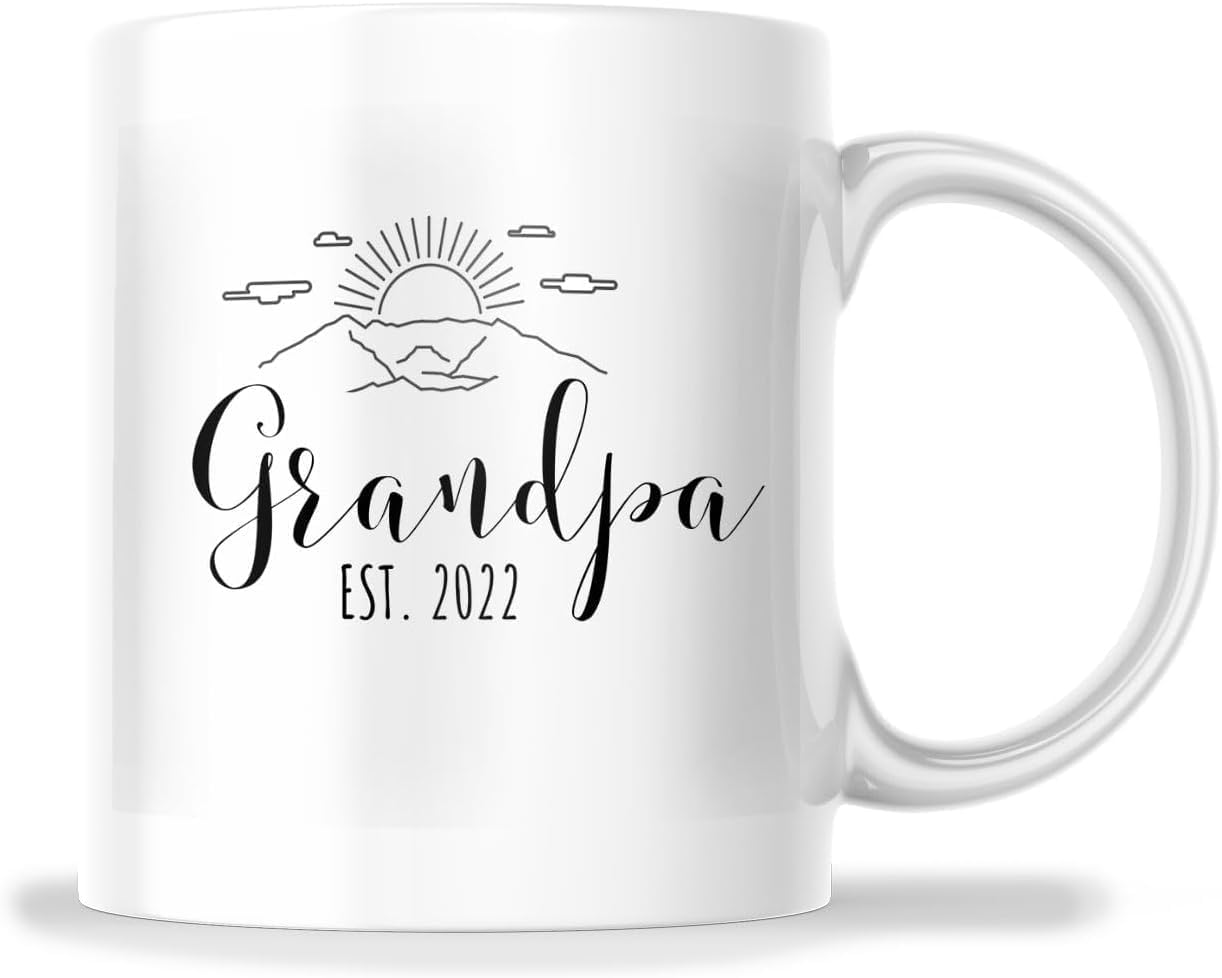Grandpa Established 2022 Coffee Mug 11 oz - Ceramic, Cute New Baby Gift for Grandparent, Premium Ceramic Printed in USA Color 6 - Image 1 of 6