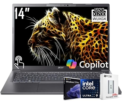 Image of acer Aspire 14 inch AI Copilot+ PC WUXGA Touchscreen Laptop, Intel 8-core Ultra 9 288V (Up to 48 Tops), Intel ARC 140V, 32GB LPDDR5X, 2TB SSD, Wi-Fi 6E, FHD Webcam, W /128GB PSD&Stylus, Win11 PRO