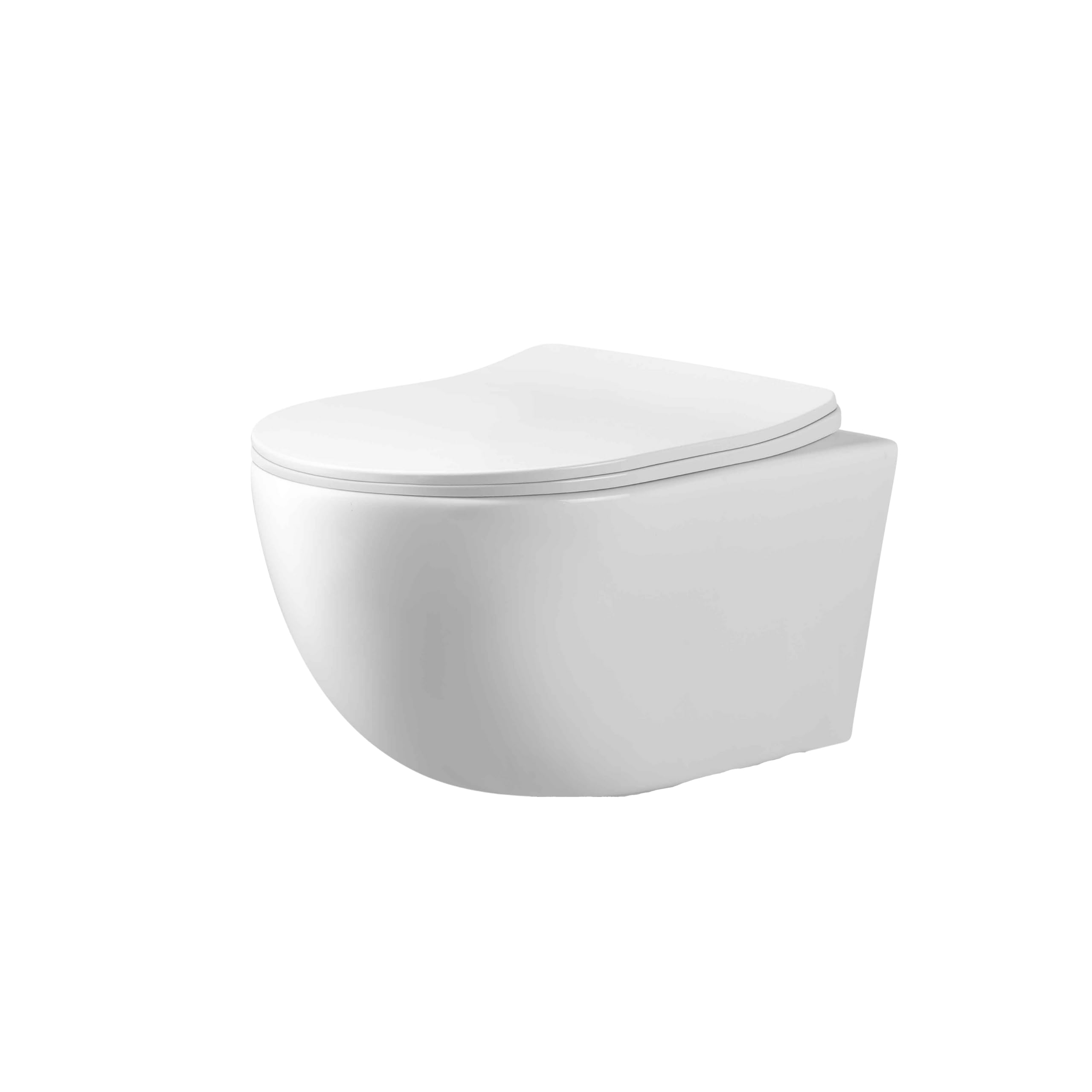 AquaUno WC sospeso senza bordo Tornado Flush 360° - Toilette Rimless bianca in ceramica sanitaria, pulsante di scarico silenzioso, sedile Duroplast Soft-Close & Quick-Release, incluso set di montaggio