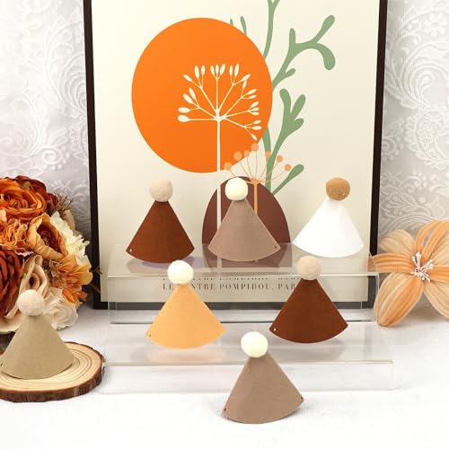 image for DRANSMIC 12 Pack Mini Party Hats for Stuffed Animals, Brown Mini Hats 