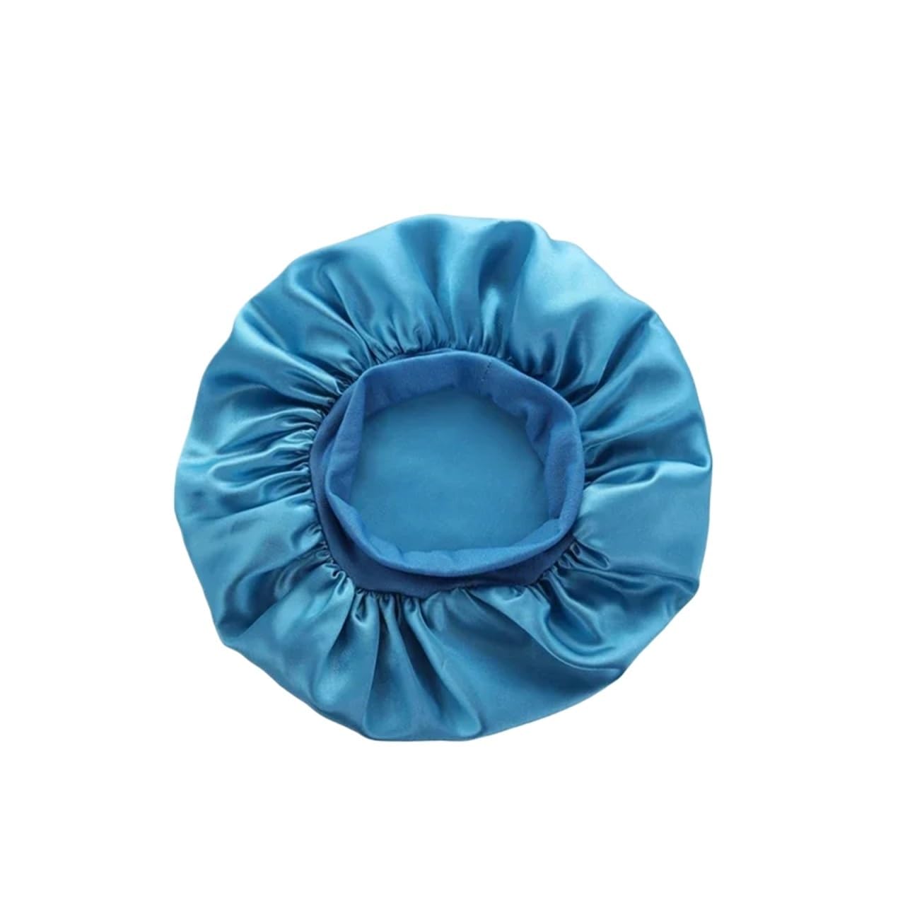 Gorro de dormir de ala ancha de satén for mujer, gorro Unisex con banda elástica for la cabeza, gorro for el cuidado del cabello, gorro de noche(Blue)