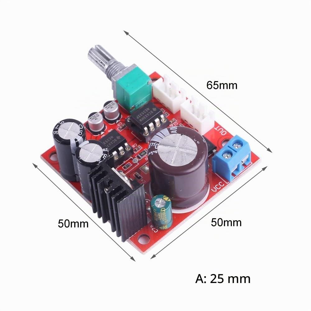 DONGKER Scheda Preamplificatore NE5532 A Doppio Canale, AC 5V-16V/DC 6V-24V Modulo Preamplificatore Dual OP AMP Alimentatore Singolo Con Potenziometro