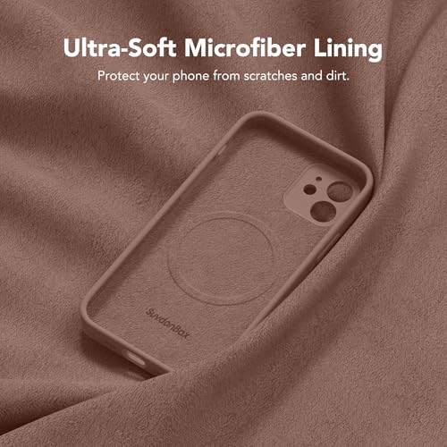 Image of Magnetic for iPhone 12 Case, Compatible with MagSafe, [Full Camera Protection][Screen Protector] Silicone Shockproof Protective Phone Case for iPhone 12 6.1 inch, Brown