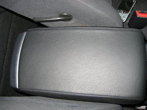 RedlineGoods armrest Cover Compatible with Nissan Altima 2005-06. Tailor Made - not Universal. Genuine top-Grade Italian Black Suede (Alcantara) with Blue Thread