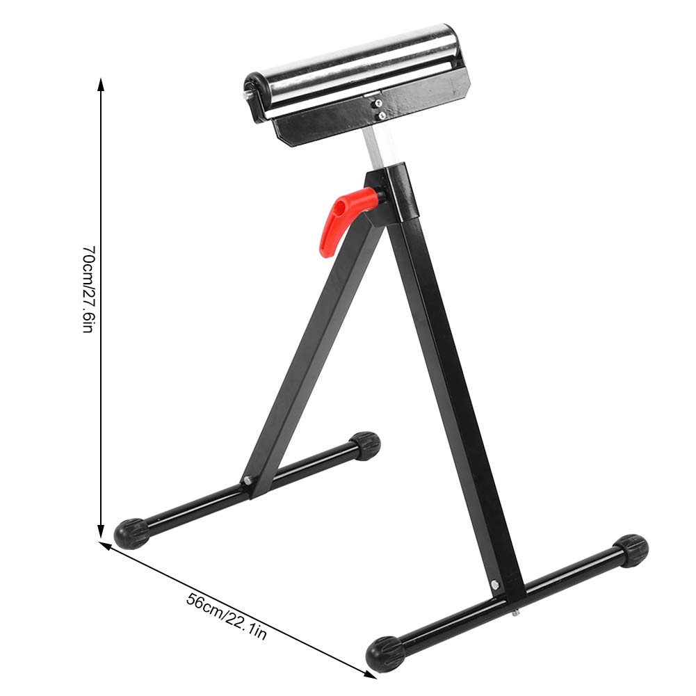 Soporte de Rodillo único Plegable Ajustable, Soportes de Rodillos Resistentes para Carpintería, Mesa de Sierra con Pies de Goma Antideslizantes para Equipos de Banco de Sierra