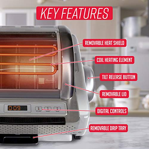 Ronco-EZ-Store-Rotisserie-OvenGourmet-Cooking-at-HomeCooks-Perfectly-Roasted-ChickensTurkeyPorkRoasts-BurgersLarge-Capacity3-Cooking-OptionsRoastSear-No-Heat-RotationStainlessST5250STAIN