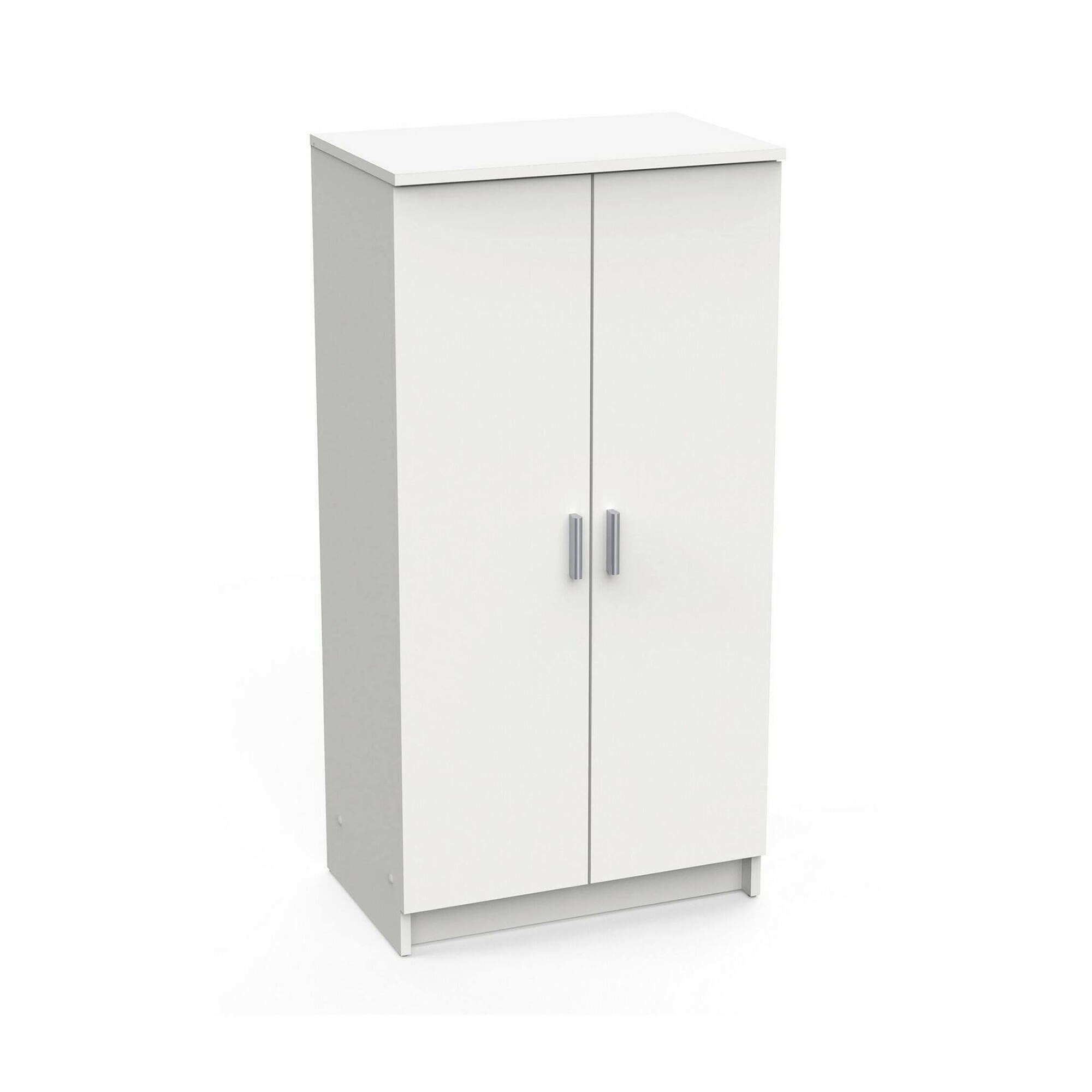 Dmora - Armadio Multiuso 2 Ante Tarn, Mobile Multifunzionale, Mobiletto scarpiera, Guardaroba Porta Scarpe, 55x35 h108 cm, Bianco Opaco