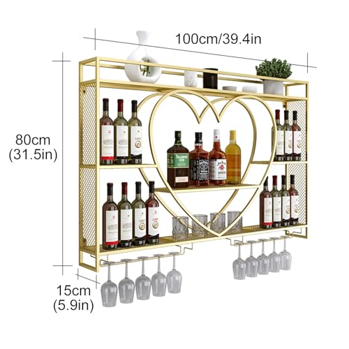 Soporte para botellas de vino de pared metálico Gold 100x15x80cm miniatura 2