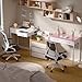 Pamray 32 Inch Small Computer Desk with 2 Drawers for Bedroom Study Writing Home Office Table for Small Spaces White