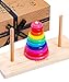 Jaques of London Let's Play Tower of Hanoi Pieu Arc-en-Ciel en Bois - Jouet de triage idéal, développe la motricité Fine, Jouets Montessori Parfaits pour Les Tout-Petits Depuis 1795
