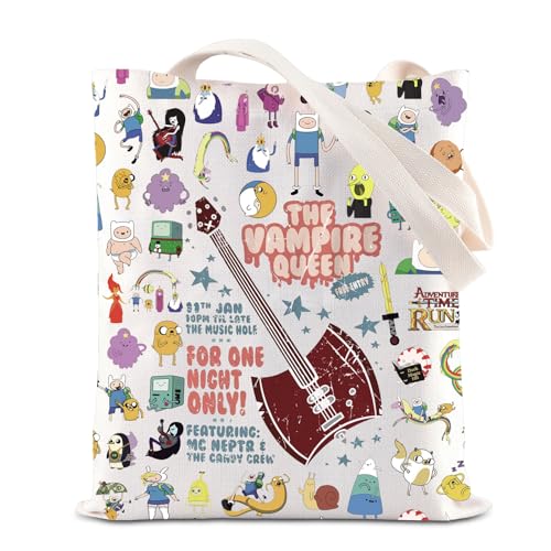 Bolso tote de lienzo con estampado de dibujos animados: Marceline, guitarra, anime, concierto, aventura, reina vampira (VampireQueenTS) miniatura 1