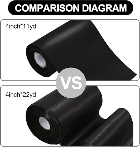 Vista 4 de TONIFUL Cinta de satén negra de 4 pulgadas x 11 yardas de ancho, cinta grande de tela sólida para ceremonia de corte, kit de gran apertura, silla