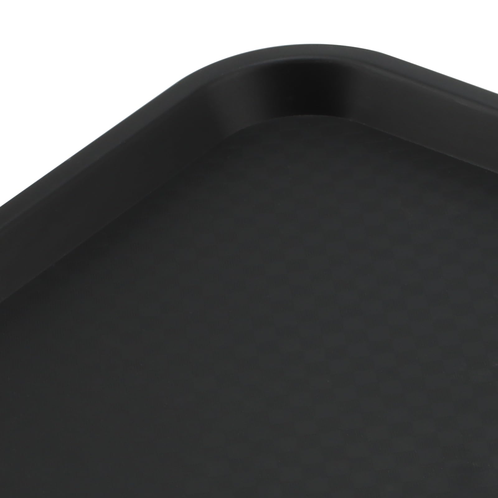 Paquete de 18 bandejas de plástico negro para comida rápida, 35 x 27 cm, bandeja grande de plástico para servir restaurante, cafetería, cocina, fiesta, cafeterías