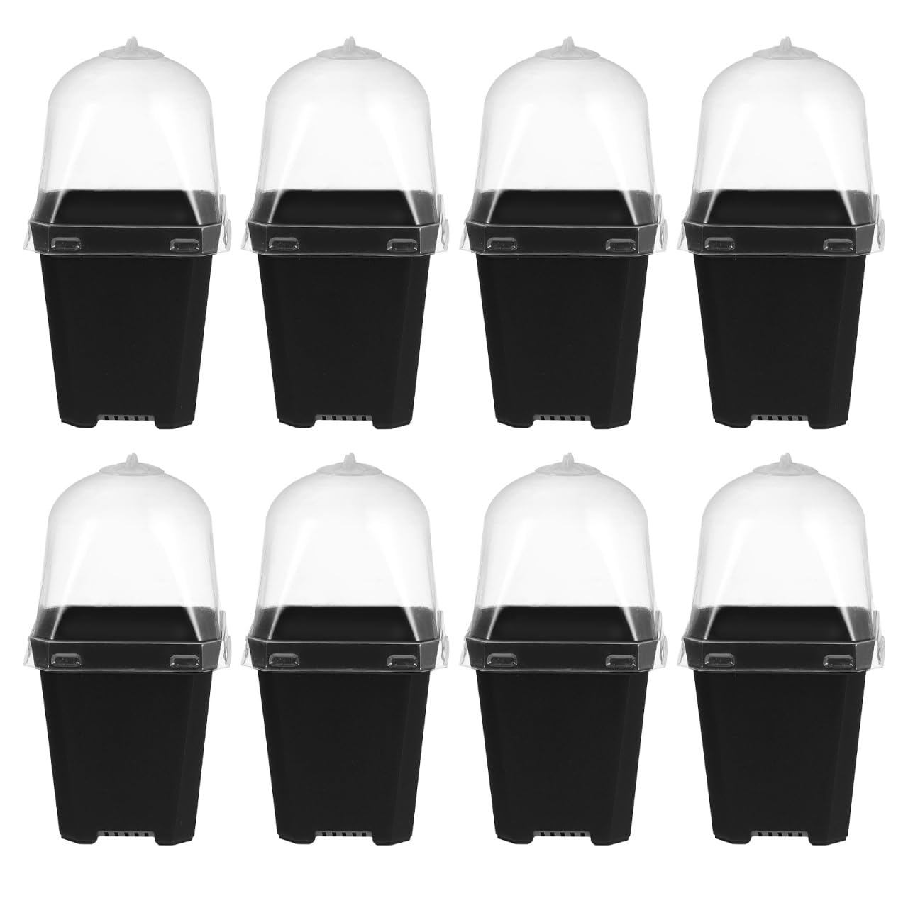 Juego de 10 Mini maceteros para Interior, con Tapa para Cactus, Plantas suculentas, alféizar de la Ventana, Invernadero, de plástico, para Plantas, sembrado y Hierbas ()