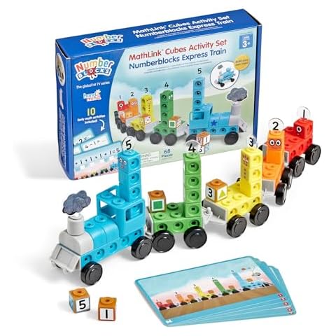 hand2mind Numberblocks Express Train MathLink Cubes Activity Set, Preschool Learning Activities, Train Toy, Counting Blocks, Number Toys, Kids Educational Toys, Math Manipulatives for Preschoolers Cover