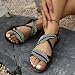 Imagen de Sandalias planas elegantes de doble hoja con diamantes de imitación brillantes para mujer