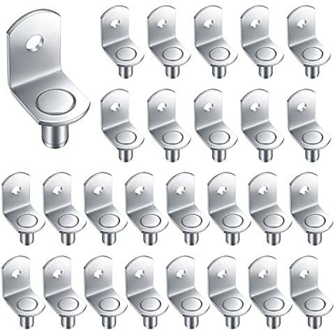 Kigniote 30PCS Shelf Support Pegs 5mm,L-Shaped Shelf Supports Kitchen Shelf Brackets Cupboard Shelf Pegs for Cabinet Bookcase Closet Wardrobe Shelves Supports Pegs Cover