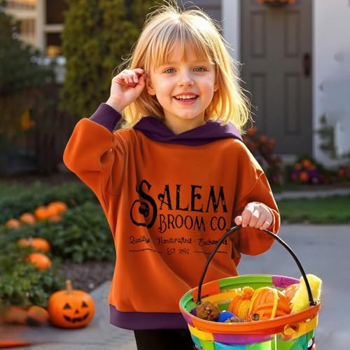 Halloween Hoodies for Girls Kids Cute Ghost Graphic Spooky Season Sweatshirt Oversized Long Sleeve Preppy Clothes2