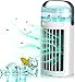 Wentylator klimatyzator, osobista klimatyzator chłodnicy powietrza z USB Ładowanie, 3 prędkości wentylatora, DOPROWADZIŁO Lekki nawilżający mgiełki stolik stacjonarny wentylator chłodzący do domu na ś