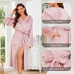 Robe à capuche à manches longues pour femmes, peignoir de spa doux et chaud pour les vêtements de salon légers