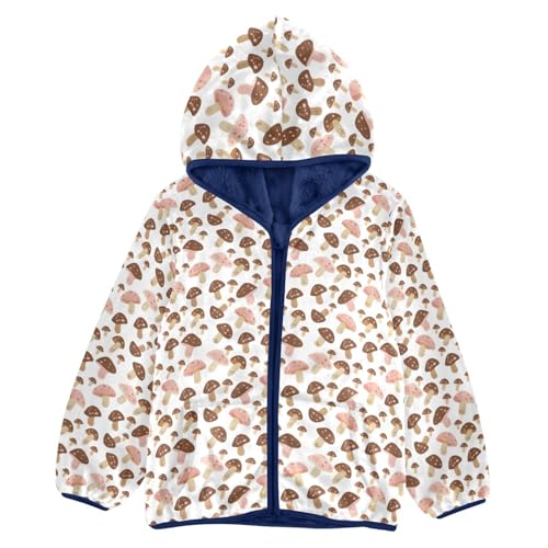 Mushroom Boys Fleece Coat,Children's Zip-Up Hoodie Jacket,Baby Warm Fashion Outerwear 3-10T,A113371