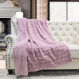 Home Soft Things Super Mink Faux Fur Throw, 60" x 80'', Polignac, Luxurious Fluffy Cozy Elegant Thro