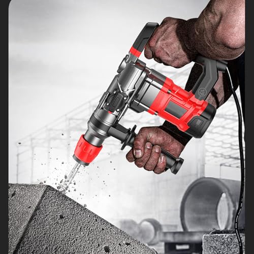 Bohrhammer, Bürstenloser Betonbrecher mit Anti-Vibrationstechnologie und Sicherheitskupplung, 3-Modus-Presslufthammer mit Koffer und Bits – Bild 2