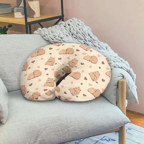 Image of Capybara Nursing Pillow Cover Stretchy Neutral Breastfeeding Pillow Cover Lightweight Neutral Pillow Cover for Infant Snug