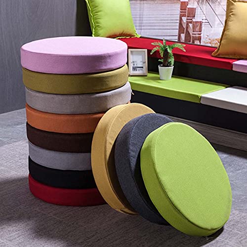 Waigg Kii Cojín para silla de cocina, comedor, cojín grueso para silla de jardín, cojín redondo de 40/45/50 cm, cojines de asiento para interiores y exteriores (45 x 45 x 5 cm, rojo) Cover