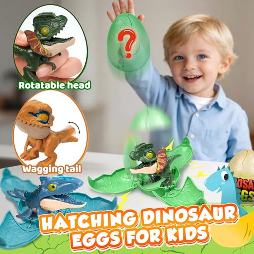 Image of 8 Pack Hatching Dinosaur Eggs for Kids Boys, Travel Toys for Toddlers Kids Dinosaur Party Favors Surprise Toys Birthday Gift for Boys Girls Aged 3 4 5 6 7 8 Year Old Christmas Stocking Stuffer