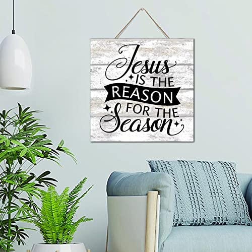 Panneau en bois Jésus décoration murale rétro chrétienne 30x30 cm - 2