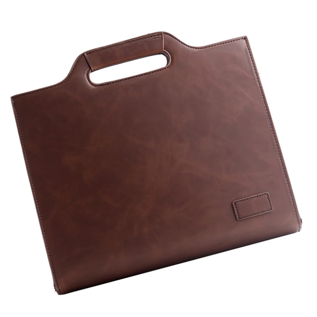 Borsa Porta Documenti Uomo Marrone in Pelle PU con Ampio Spazio e Tracolla Regolabile per Viaggi Business