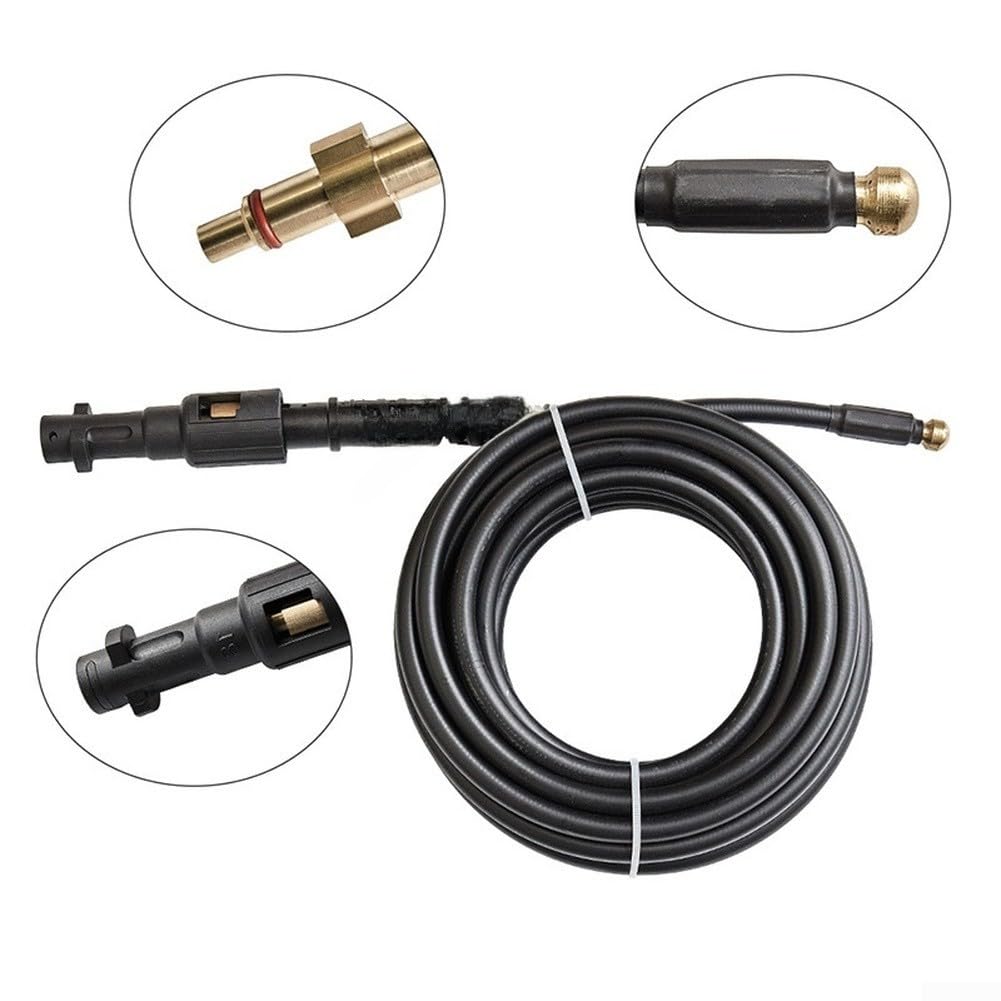 Tubo ad alta pressione per idropulitrice Lavor, 160 bar, tubo di scarico con attacco rapido per idropulitrice, lunghezza 10 m o 15 m, resistente al calore (10 metri)