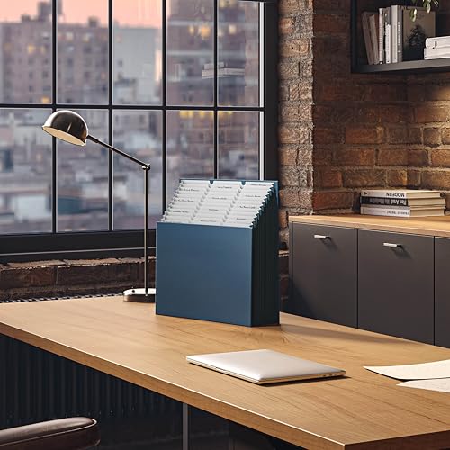 Smead Stadionordner, 12 Taschen, reißfeste Zwickel, Briefgröße, Marineblau, alphabetische/tägliche/monatliche/Haushaltsetiketten (70211), 1.88 x 12.25 x 13.63 inches