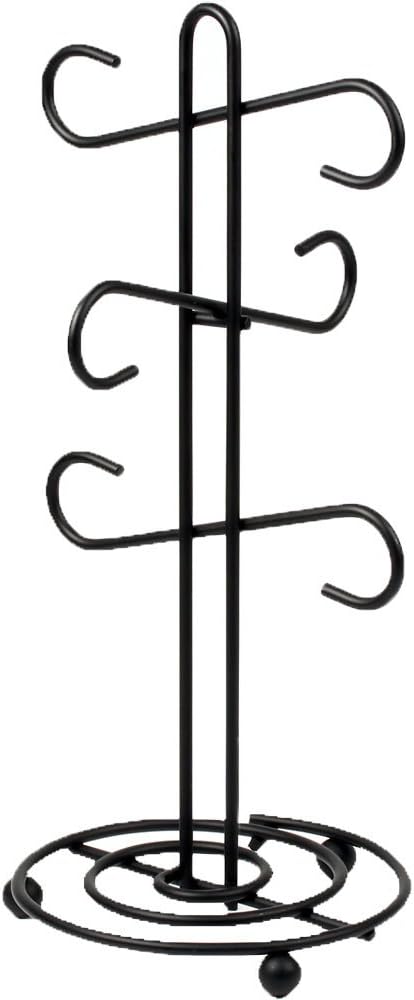 Scroll 6-Mug Holder for Storage and Organization of Coffee and Tea Mugs on Countertop