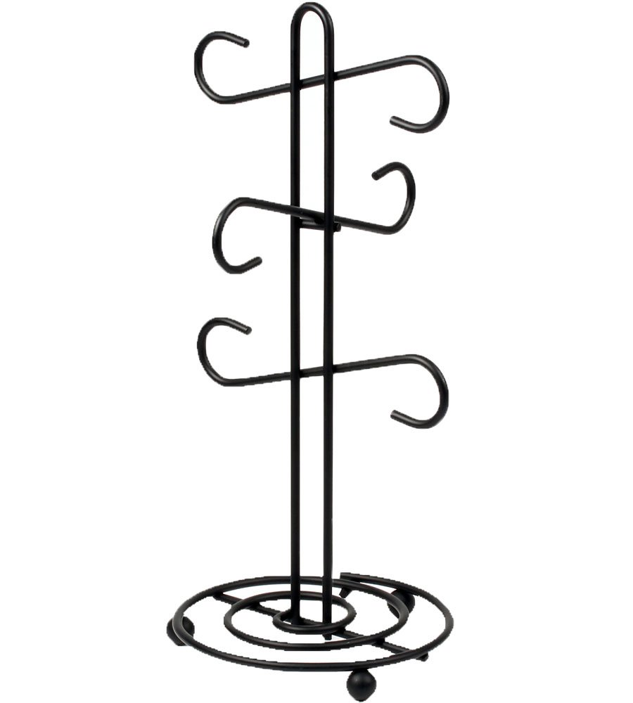 Scroll 6-Mug Holder for Storage and Organization of Coffee and Tea Mugs on Countertop