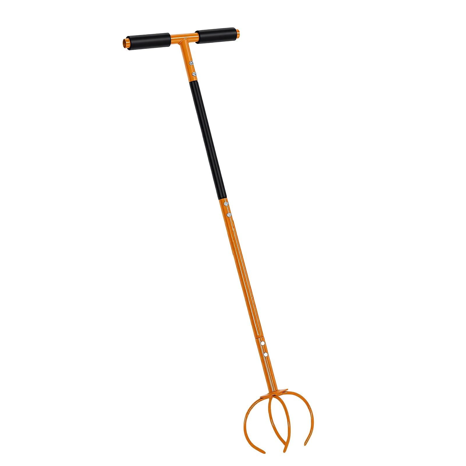 Generic Coltivatore Manuale da Giardino con Motozappa Manuale con Manico Curvo per Aerare Aiuole 97x29,8x17 Cm Ferro