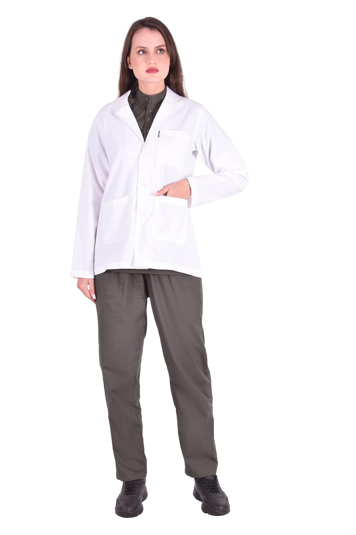 DENIMEN UNISEX Standard Length Full Sleeves Poly Cotton Lab Coat Apron for Doctors Medical Professionals, XXL (B09163W1X2) Amazon Price History, Amazon Price Tracker