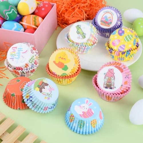 Image of 600 Pack Easter Cupcake Liners Baking Cups Standard Size Muffin Liners for Easter Spring Birthday Party Candy Cake Decorations Supplies(12 Styles)