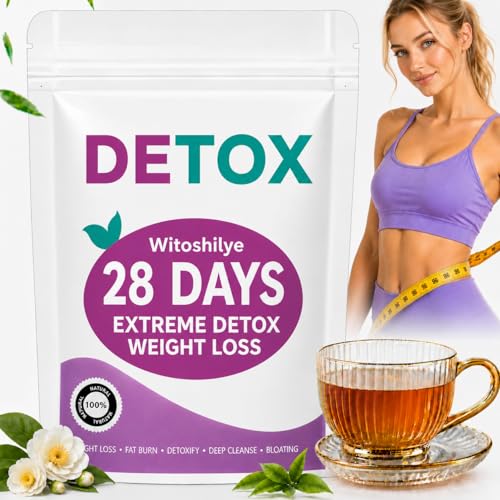 Detox Tea - 28 Days Herbal Tea - Herbal Blend with Dandelion Ginseng and Ginger Natural Wellness Gentle Cleanse & Metabolism & Healthy Weight Support Vegan Digestive Health for Women & Men