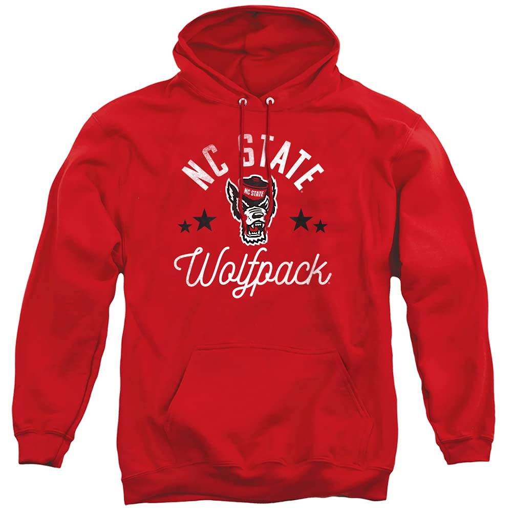 NC State Wolfpack Official Wolfpack Unisex Adult Pull-Over Hoodie,Red, Large